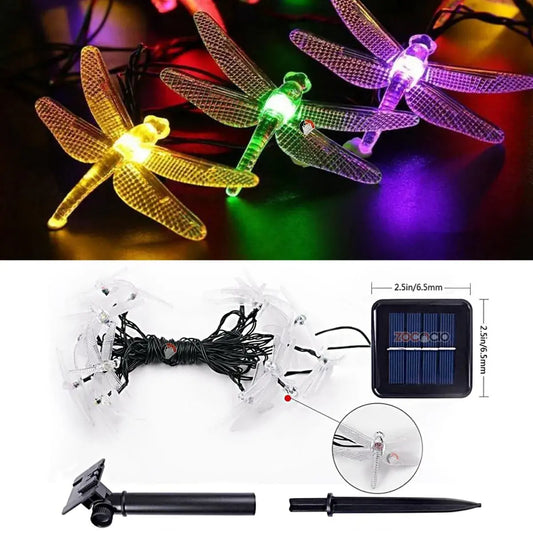 Luces Libélula LED Solares™ – Magia que florece con el sol - Convierte la luz del día en belleza nocturna. Iluminación mágica, ecológica y sin cables.