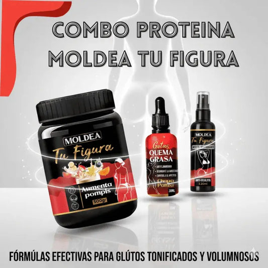 Combo Proteina Aumenta Pompis - Trío Moldea Tu Figura