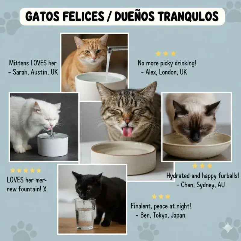El acero que cuida lo que más amas - Fuente de agua para gatos
